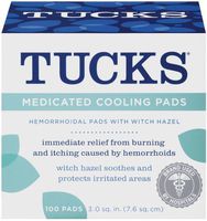 Tucks Medicated Witch Hazel Hemorrhoidal Pads 100/Pack (Pack of 4)