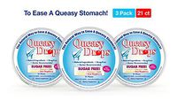 Three Lollies | Queasy Drops Sugar Free | Nausea Relief (Chemo, Motion Sickness, Upset Tummy) | Drug Free & Gluten Free | Five Flavors: Ginger, Papaya, Cola, Banana, Raspberry | 21 Drops | 3 Pack