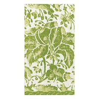 Caspari Plantation Print Paper Guest Towel Napkins in Green, Two Packs of 15