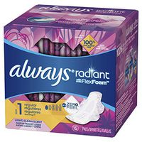 Always Radiant Pads With Wings Regular Absorbency Scented,15 ct