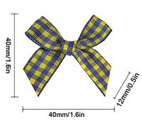 16 Color Pre-Tied Yellow+Blue Plaid Satin Gift Bows (Pack of 50)