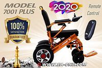 2020 EAONE Electric Wheelchair 7001, Remote Control Ultra Lightweight, Folding, FDA Approved and Aviation Travel Safe, Heavy Duty, Mobility Motorized Electric Wheelchair (Gold)
