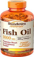 Sundown Naturals Fish Oil 1000 mg Softgels Omega 3 - 200 ct, Pack of 6