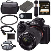 Sony ILCE7M2K/B Alpha a7 II Mirrorless Digital Camera with FE 28-70mm f/3.5-5.6 OSS Lens + NP-FW50 Lithium Ion Battery + Sony 64GB SDXC Card + HDMI Cable + Case + Remote + Memory Card Wallet Bundle