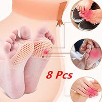 Efaster 4/6/8 Pairs Foot Pain Relief Breathable Metatarsal Pad,Metatarsal Pad Ball of Foot Cushion,Soft Gel Ball of Foot Pad,Callus Metatarsal Foot Pain Relief Bunion Forefoot Cushioning (8 Pcs)