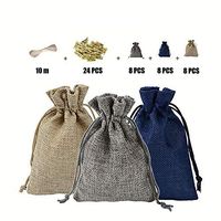 Burlap Bags with Drawstring Bag for Party Favors Wedding Craft Jute Sacks Project Christmas Presents Jewelry Pouches 3.9 x 5.5inch Pack of 24 Gift Bags with Rope and Clip (24 PCS, Christmas Gift Bag)