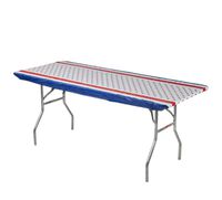 Kwik-Covers 6' Rectangle Plastic Table Covers 30" x 72", Bundle of 5 (Patriotic)