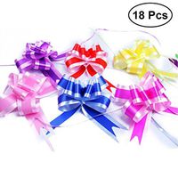 TOYANDONA 18pcs Wrap Ribbon Pull Bows Wedding Gift Wrapping Accessory Bows Baskets Wine Bottles Decoration