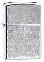 Zippo Custom Lighter: Ornate Design Engraved - High Polish Chrome 78498