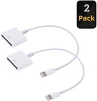 30 Pin Adapter | 8 Pin Male to 30 Pin Female Connector | Works with Smartphones, Cars, Docking Stations and More White - 20cm (2pcs)