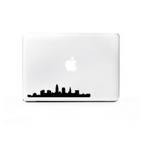 (2X) StickAny Laptop Series Cleveland Skyline Sticker for MacBook Pro, Chromebook, Surface Pro, and More (Black)