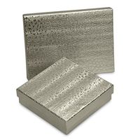 Silver Metallic Jewelry Box 3-1/2" X 3 1/2" | Quantity: 100