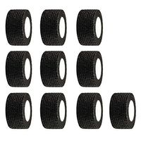 ESUPPORT 1 Inches X 5 Yards Black Self Adherent Cohesive Wrap Bandages Adhesive Wounds Strong Elastic First Aid Tape for Sport Wrist Ankle 10 Count