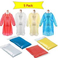 Rain Ponchos for Adults Disposable - 5 Pack Disposable Raincoat Dustproof Outdoor Travel Adult Transparent Jacket Prevents Anti Saliva Splashproof Poncho (5pcs)