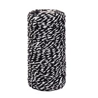 OxoxO 100YD White + Black Wrap Gift Cotton Rope Ribbon Twine Rope Bottle Gift Box Line Design 2MM