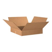 Aviditi Flat Corrugated Box, 20" L x 20" W x 4" H, Kraft, Bundle of 10 (20204)