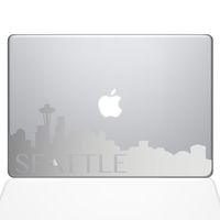 The Decal Guru Seattle Skyline Decal Vinyl Sticker, 13" MacBook Pro (2016 & Newer Models), Silver (2331-MAC-13X-S)