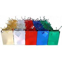 100 Metallic Tote Bags Shopping Gift Case Display 4.5"