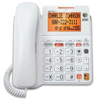 AT&T CL4940 Corded Standard Phone with Answering System and Backlit Display, White (Renewed)