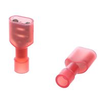 AIRIC 100PCS Red 22-16 Gauge Nylon Fully Insulated Female Quick Disconnects Spade Wire Crimp Terminal Connectors