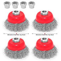 Toolman 4pcs Crimp Wire cup brush Universal Fit 3" For Heavy Duty 4XTH002