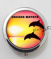 BlackKey Hakuna Matata On Sunset 3-Compartment Decorative Pocket Gift Box Case Organizer for Pill, Color 1 -1290