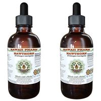Hawthorn Alcohol-Free Liquid Extract, Hawthorn (Crataegus Laevigata) Dried Leaf and Flower Glycerite Herbal Supplement 2x4 oz