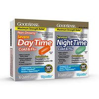GoodSense Daytime Nighttime Severe Combo Pack Cold & Flu Caplets, 24Count