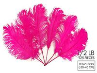 Ostrich Feathers, Hot Pink Ostrich Tail Feathers Wholesale - 1/2 Pound