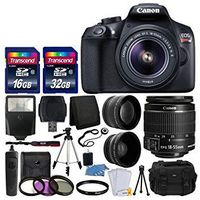 Canon EOS Rebel T6 Digital SLR Camera with 18-55mm EF-S f/3.5-5.6 IS II Lens + 58mm Wide Angle Lens + 2x Telephoto Lens + Flash + 48GB SD Memory Card+UV Filter Kit+Tripod+Cleaning Kit+Accessory Bundle