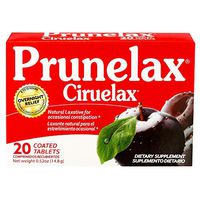 Prunelax Ciruelax Natural Laxative Regular Tablets, Prunes, 20Count
