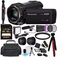 Panasonic?HC-V770K Full HD Camcorder MFR # HC-V770K + Sony 32GB SDHC Card + Spacious Carrying Case + SD/microSD Memory Card Reader + Memory Card Wallet + Tripod + Microfiber Cleaning Cloth Bundle