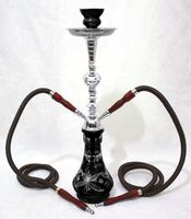 2 Hose Hookah Shisha Pipe 21" BLACK GEM for Nargila Smoking + Two Sheesha Hoses