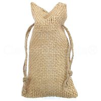 CleverDelights 3" x 5" Burlap Bags with Natural Jute Drawstring - 50 Pack - Small Burlap Pouch Sack Favor Bag - 3x5 inch