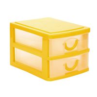 AmyDong Storage Box Drawer Case, Durable Plastic Mini Desktop Drawer Sundries Case Small Objects (S, Yellow)