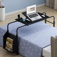 Portable Hospital Medical Table w/Wheel Overbed Desk Home Office Working Computer Desk, for Hospital Home Office Study, Adjustable Length Width,A,0.8m