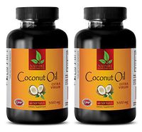 Increase Metabolism Pills - Extra Virgin Coconut Oil 3000mg - Coconut Oil Pills - 2 Bottles 120 Softgels