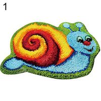Super1798 3D Embroidery DIY Needlework Craft Fuzzy Carpet Mat Rug Unfinished Crochet Cushion - 1