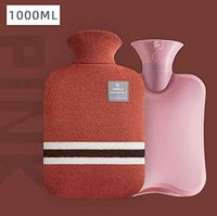Milla Youpin Home and Outdoor Woven Hot Water Bag with Classic Striped Hand Warmer, Capacity: 1000ML