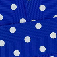 7/8" Grosgrain Ribbon White Dots 352 Royal Blue 25yd