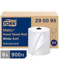 Tork Matic Advanced Paper Towel Roll H1, Soft Paper Hand Towel 290095, Long-Lasting, Quick Absorbing, High Capacity 1-Ply, White - 6 x 900 ft