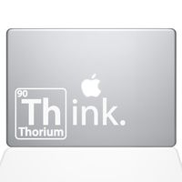 The Decal Guru Think Thorium MacBook Decal Vinyl Sticker - 15" MacBook Pro (2015 & Older) - White (1254-MAC-15P-W)