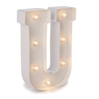 Darice White Metal Marquee Letter - U - 9.87" Tall, White Finish