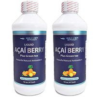 Beaver Brook Liquid Acai Berry 500mg Dietary Supplement with Green Tea and Vitamin C - Orange Pineapple - 2 Pack