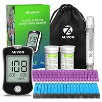 AUVON DS-W Blood Sugar Kit (No Coding Required), High-Tech Diabetes Blood Glucose Meter with 150 Test Strips, 25 30G Lancets, Lancing Device