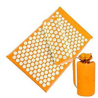 LMEIL Acupressure Rose Shape Massage Cushion Acupressure Mat Set with Bag Yoga Mat Pillow Relieve Sciatic, Back, Neck, Headaches and Pain at Pressure Points