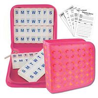 Pill Vitamins Organizer Travel Home 4-8 weeks Case Pink Magnetic #POM-R019P#