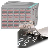 240x Void FACE Material Security Seals. Security Tamper Evident Labels."Warranty Void If Removed". Matt Silver Metallic Polyester Stickers.