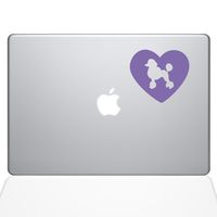 The Decal Guru Heart Poodle Decal Vinyl Sticker, 13" MacBook Pro (2015 & Older Models), Lavender (1605-MAC-13P-LAV)