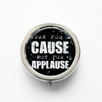 RhyNSky Work for A Cause Not for Applause Mini Portable Pocket Purse Pill Box Case Pillbox, 3 Compartments, Silvery, 41